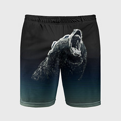 Шорты спортивные мужские Бурый в гневе - градиент, цвет: 3D-принт