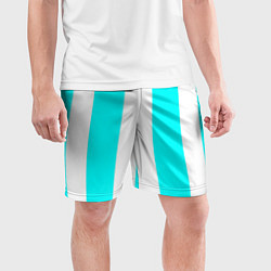Шорты спортивные мужские Color blue and white, цвет: 3D-принт — фото 2
