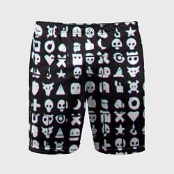 Шорты спортивные мужские Любовь смерть и роботы глитч, цвет: 3D-принт