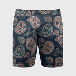 Шорты спортивные мужские Индийский деним, цвет: 3D-принт