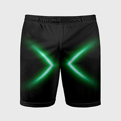 Шорты спортивные мужские Neon green lines, цвет: 3D-принт