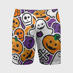 Шорты спортивные мужские Улыбки хэллоуина, цвет: 3D-принт
