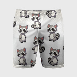 Шорты спортивные мужские Много енотов, цвет: 3D-принт