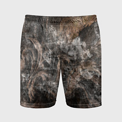 Шорты спортивные мужские Абстракция - brown darkness, цвет: 3D-принт