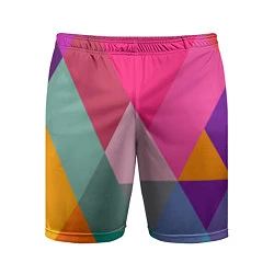 Шорты спортивные мужские Разноцветные полигоны, цвет: 3D-принт