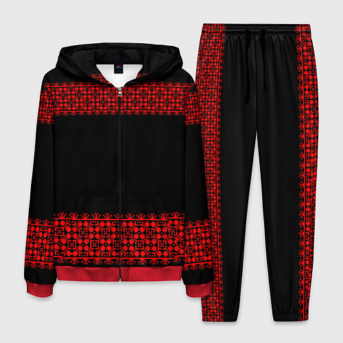 Мужской костюм Славянский орнамент (на чёрном) / 3D-Красный – фото 1