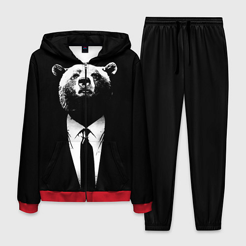 Мужской костюм Медведь бизнесмен / 3D-Красный – фото 1