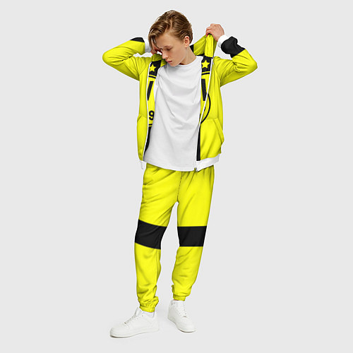 Мужской костюм BVB FC: Yellow line / 3D-Белый – фото 3