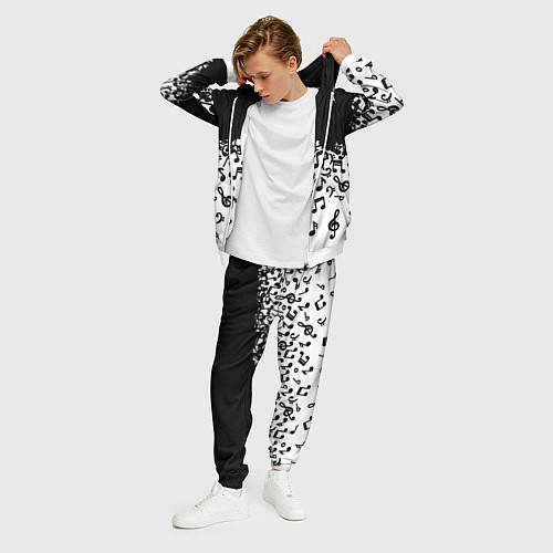 Мужской костюм Поглощение музыкой / 3D-Белый – фото 3