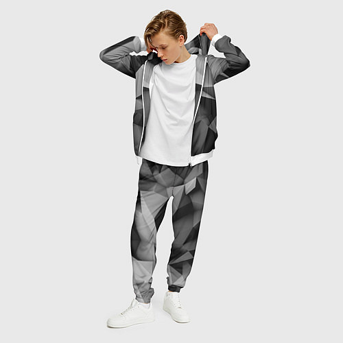 Мужской костюм Gray abstraction / 3D-Белый – фото 3