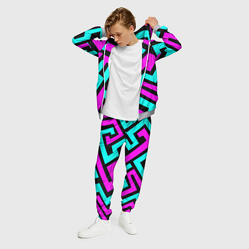 Мужской костюм Maze: Violet & Turquoise / 3D-Меланж – фото 3