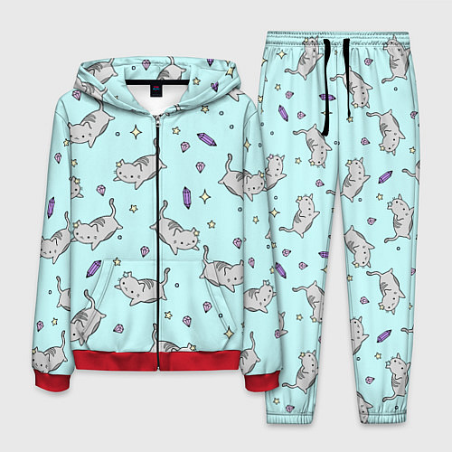 Мужской костюм Кавайные котики / 3D-Красный – фото 1