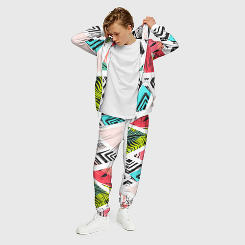 Мужской костюм Тропическое ассорти / 3D-Белый – фото 3