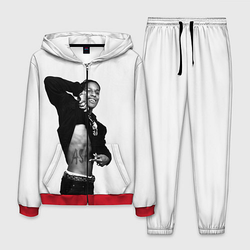 Мужской костюм ASAP Rocky: White Fashion / 3D-Красный – фото 1