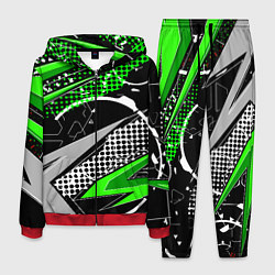 Костюм мужской Black and green corners, цвет: 3D-красный