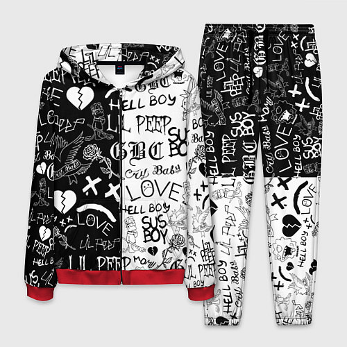 Мужской костюм LIL PEEP LOGOBOMBING / 3D-Красный – фото 1