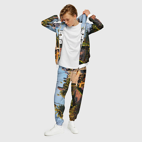 Мужской костюм Grand Theft Auto / 3D-Белый – фото 3