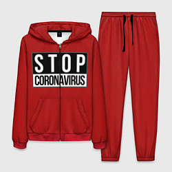 Костюм мужской Stop Coronavirus, цвет: 3D-красный