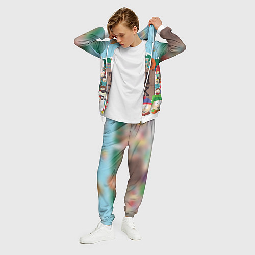 Мужской костюм Южный Парк / 3D-Белый – фото 3