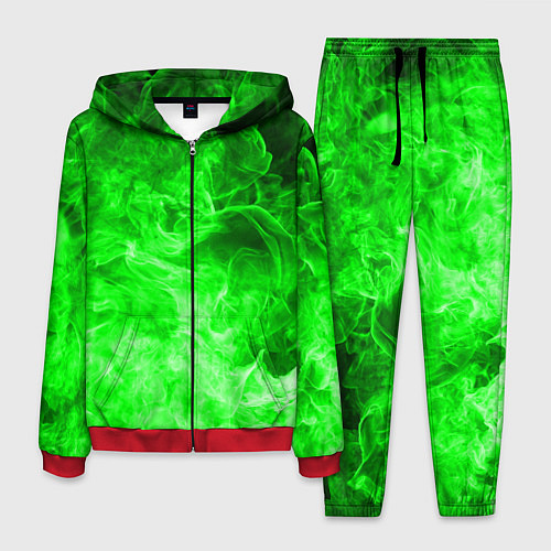 Мужской костюм ОГОНЬ GREEN NEON / 3D-Красный – фото 1