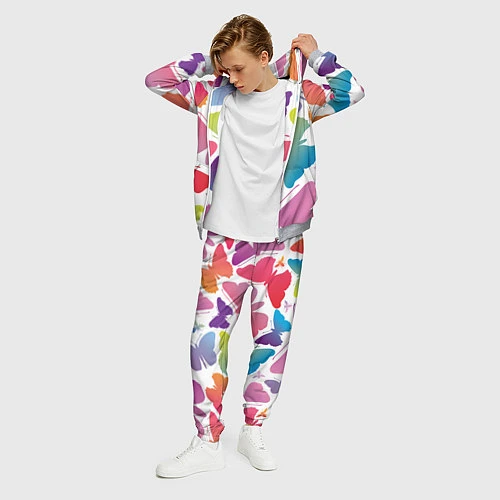 Мужской костюм Разноцветные бабочки / 3D-Меланж – фото 3