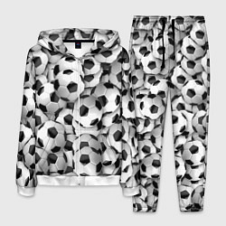 Костюм мужской Футбольные мячи много, цвет: 3D-белый
