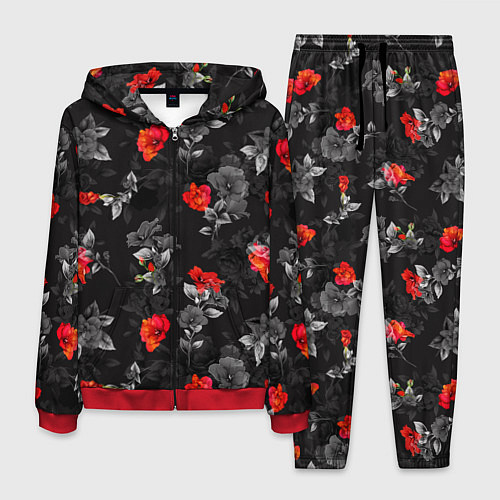 Мужской костюм Красные цветы / 3D-Красный – фото 1