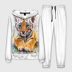Костюм мужской Tiger Art, цвет: 3D-белый