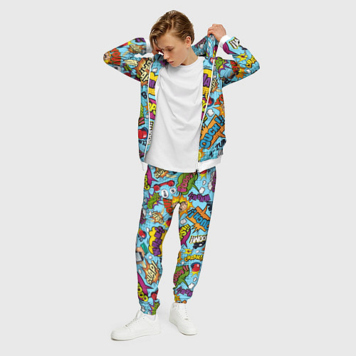 Мужской костюм Pop art comics / 3D-Белый – фото 3