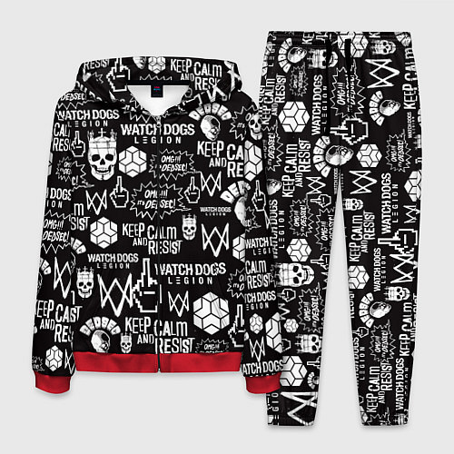 Мужской костюм WATCH DOGS LEGION / 3D-Красный – фото 1