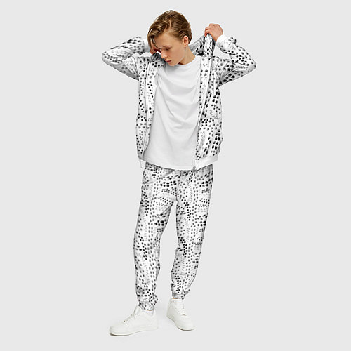 Мужской костюм Дорожки из следов / 3D-Белый – фото 3