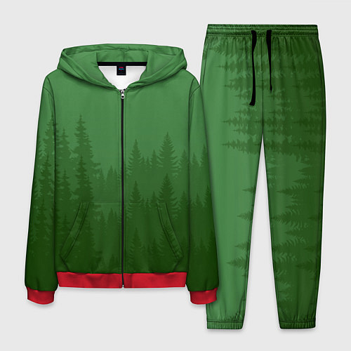 Мужской костюм Зеленый Лес / 3D-Красный – фото 1