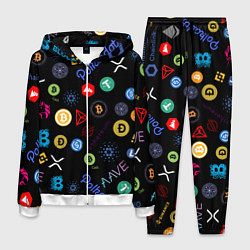 Костюм мужской BITCOIN PATTERN БИТКОИН Z, цвет: 3D-белый