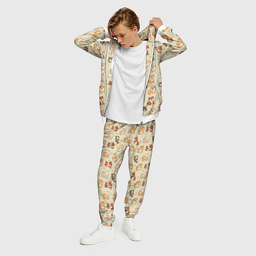 Мужской костюм Шиба-Ину / 3D-Белый – фото 3