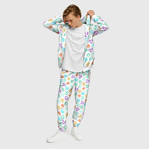 Мужской костюм GENSHIN IMPACT ЭМБЛЕМЫ / 3D-Белый – фото 3