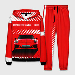 Костюм мужской PORSCHE ПОРШЕ RED STYLE, цвет: 3D-черный