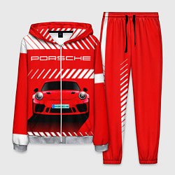 Костюм мужской PORSCHE ПОРШЕ RED STYLE, цвет: 3D-меланж