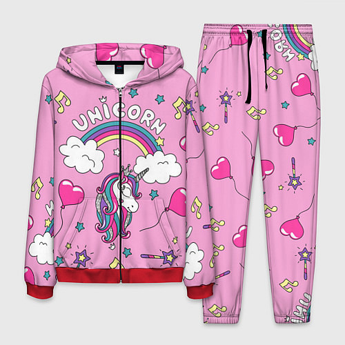 Мужской костюм Единорог Радужный / 3D-Красный – фото 1