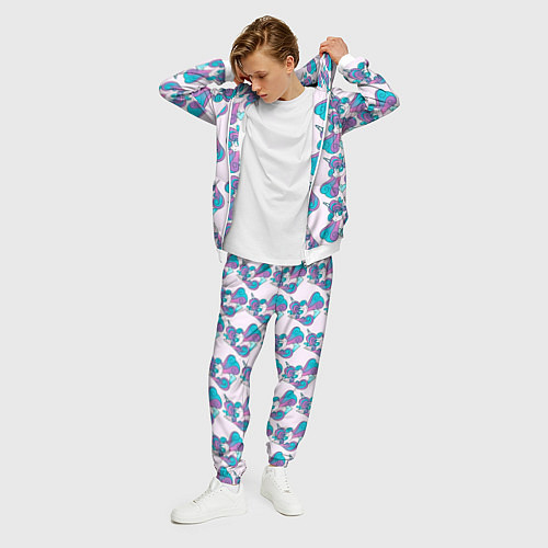 Мужской костюм Пони узор / 3D-Белый – фото 3