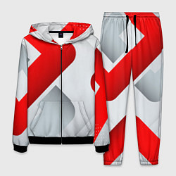 Костюм мужской 3D SPORT STYLE RED WHITE, цвет: 3D-черный