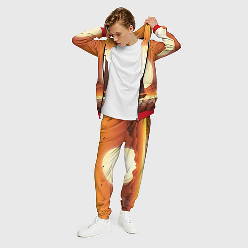 Мужской костюм Кораблик на закате / 3D-Красный – фото 3