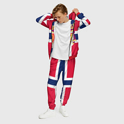 Костюм мужской Норвегия Флаг и герб Норвегии, цвет: 3D-красный — фото 2
