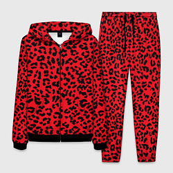 Костюм мужской Леопард Красный, цвет: 3D-черный