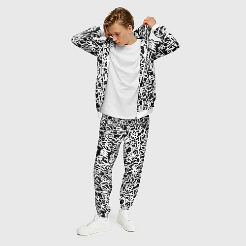 Мужской костюм Graffiti white on black / 3D-Белый – фото 3