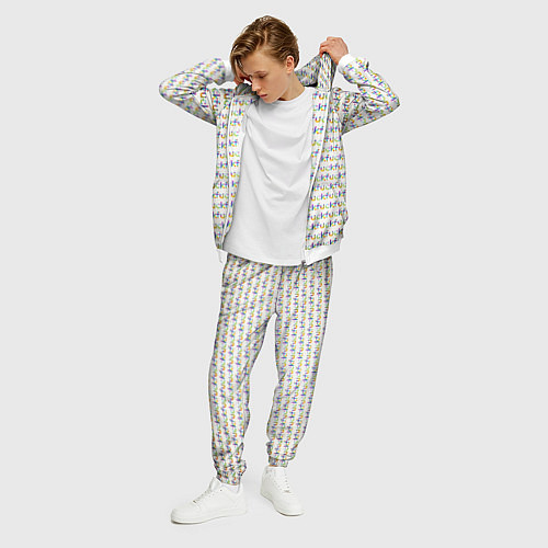 Мужской костюм Fuck паттерн светлый / 3D-Белый – фото 3