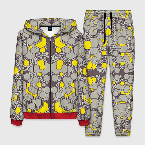 Мужской костюм Абстракция киберпанк / 3D-Красный – фото 1