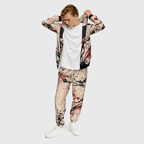 Мужской костюм Череп Хипстер Брызги Краски / 3D-Черный – фото 3