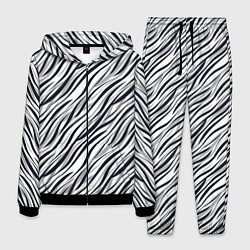 Костюм мужской Черно-белый полосатый тигровый, цвет: 3D-черный
