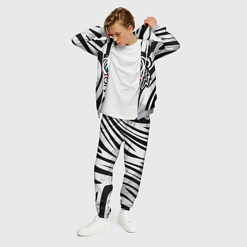Мужской костюм Забавный Белый тигр / 3D-Меланж – фото 3