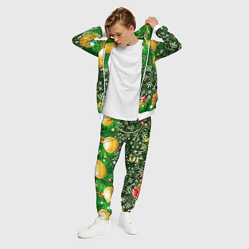 Мужской костюм Новогоднее Настроение Елка / 3D-Белый – фото 3